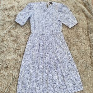 Lisa II Vintage Short Sleeve Flared Waist Geometric Print Dress Blue Size‎ 12